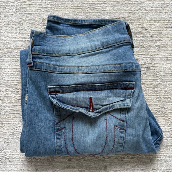 True Religion Men’s Ricky Straight Red Stitch Jeans (Size 36) - Picture 6 of 6